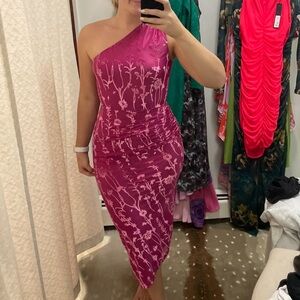 Hutch One-Shoulder Ruched Velvet Dress